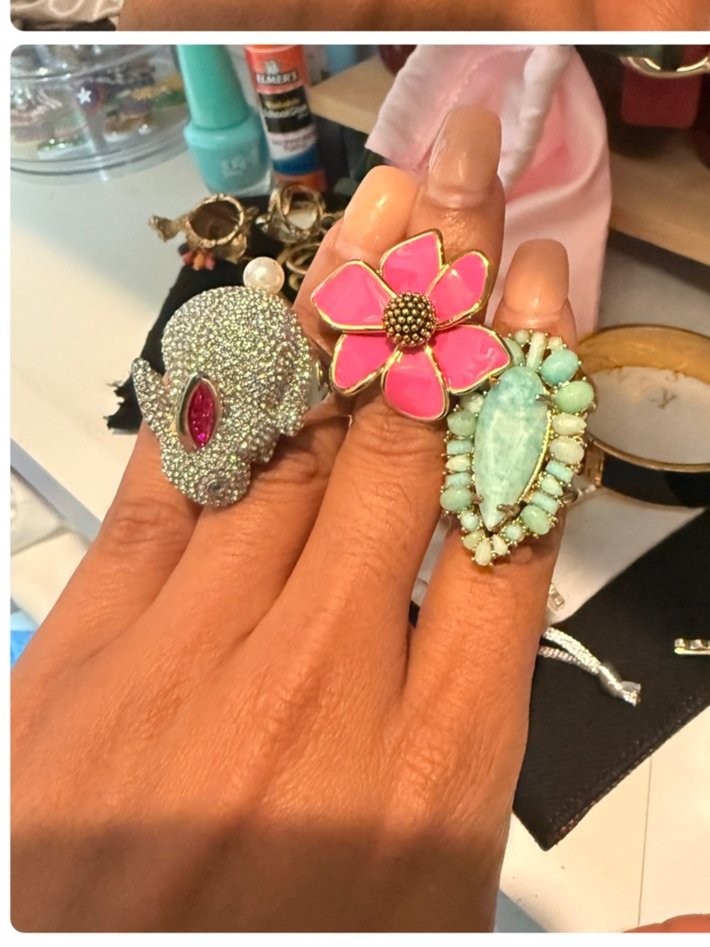 Kate spade Bold Pink Flower Statement Ring - Women Jewelry